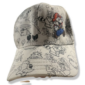 Nintendo White Super Mario Bros Hat. Unisex